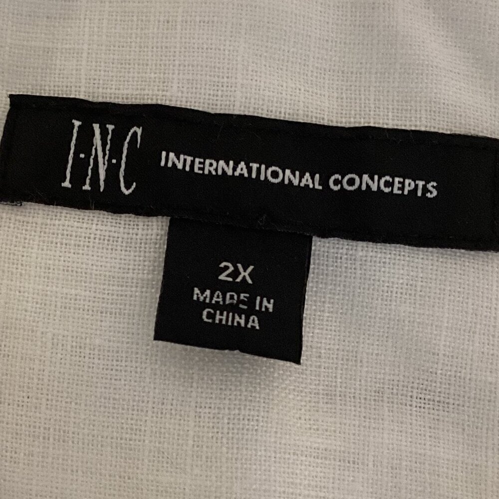 INC International Concepts Linen Tunic Top 2X #285H - Picture 8 of 11